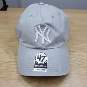 New York Yankees MLB '47 Brand Gray Clean Up Adjustable Strapback Baseball Hat
